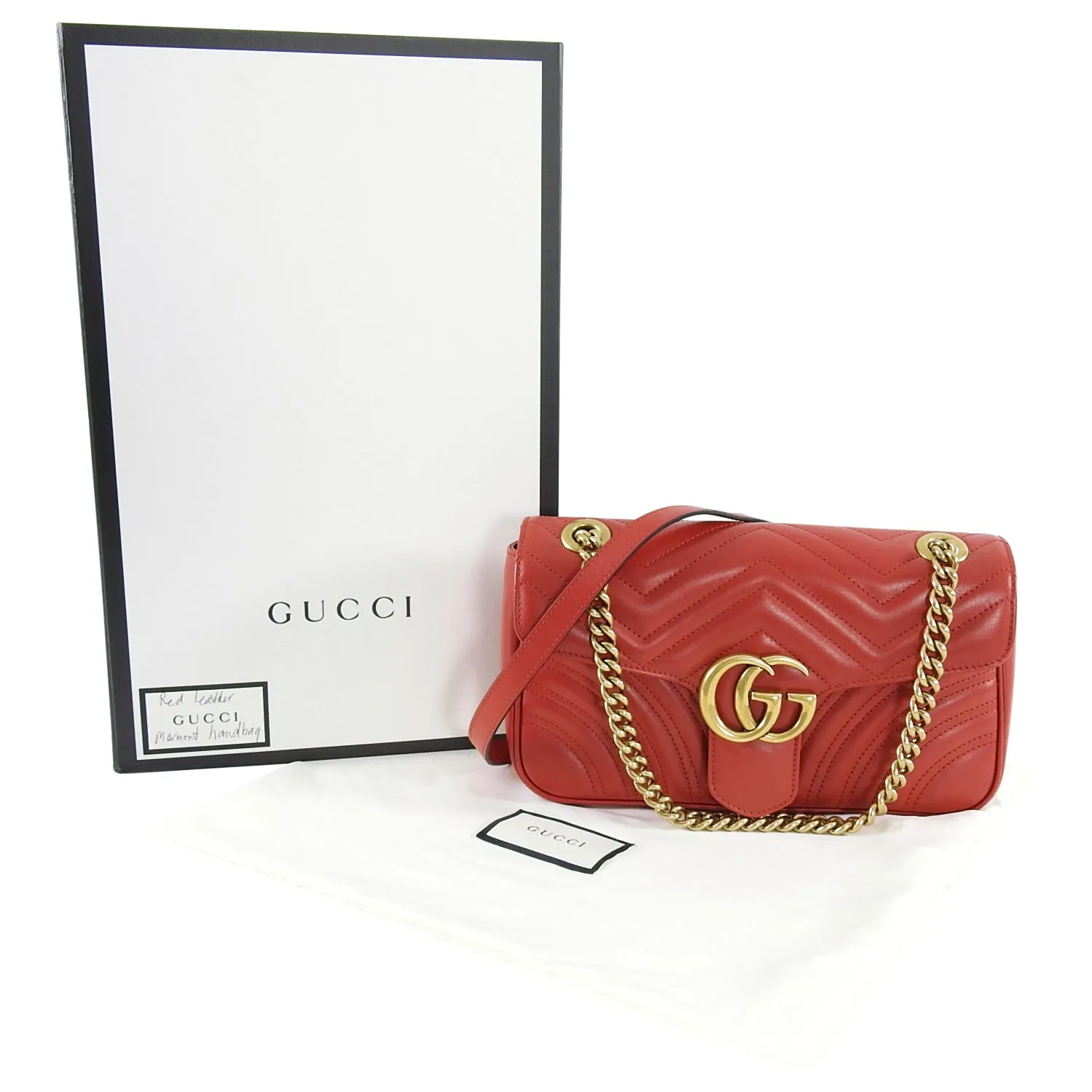 Gucci Marmont Small Red Matelassé Shoulder Bag