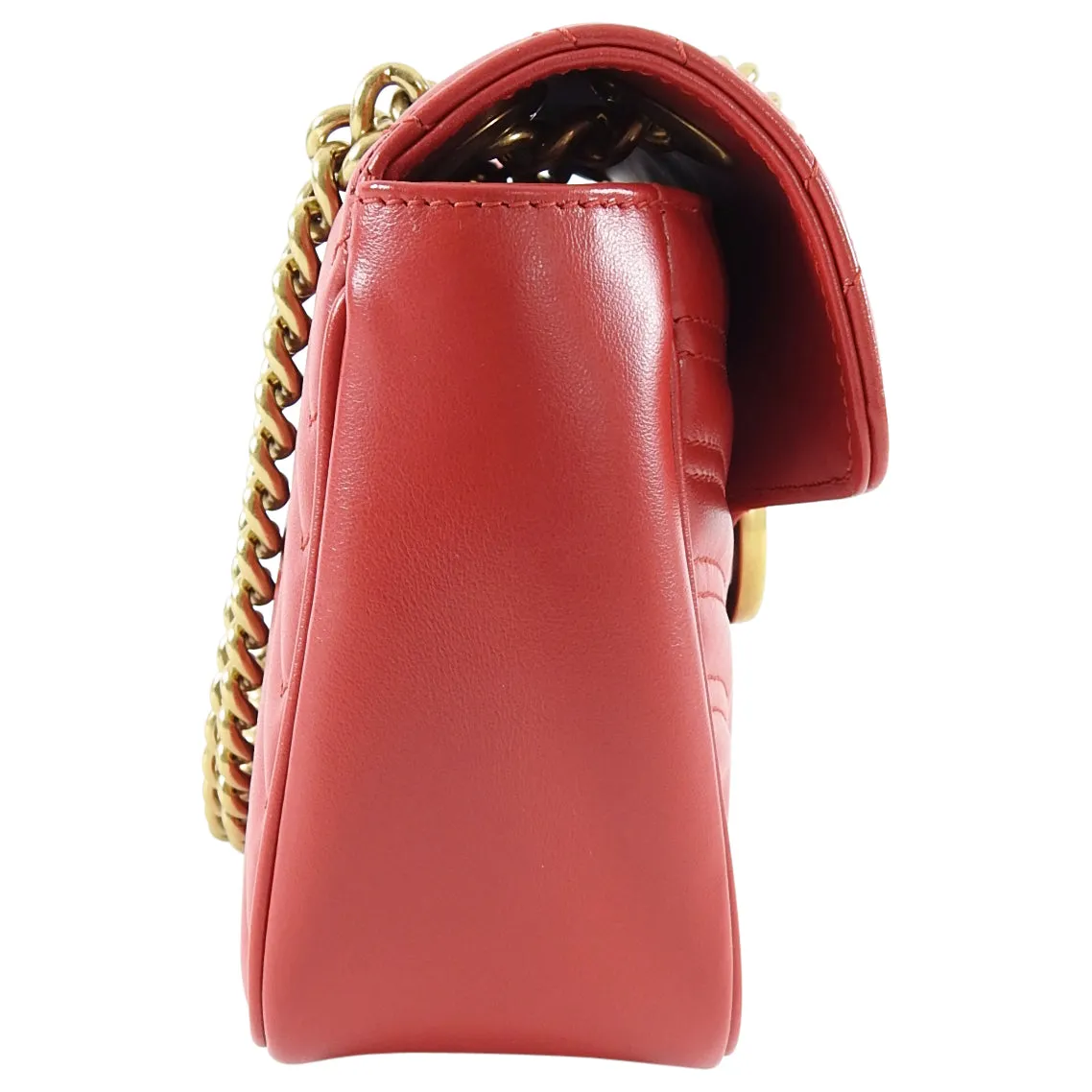Gucci Marmont Small Red Matelassé Shoulder Bag