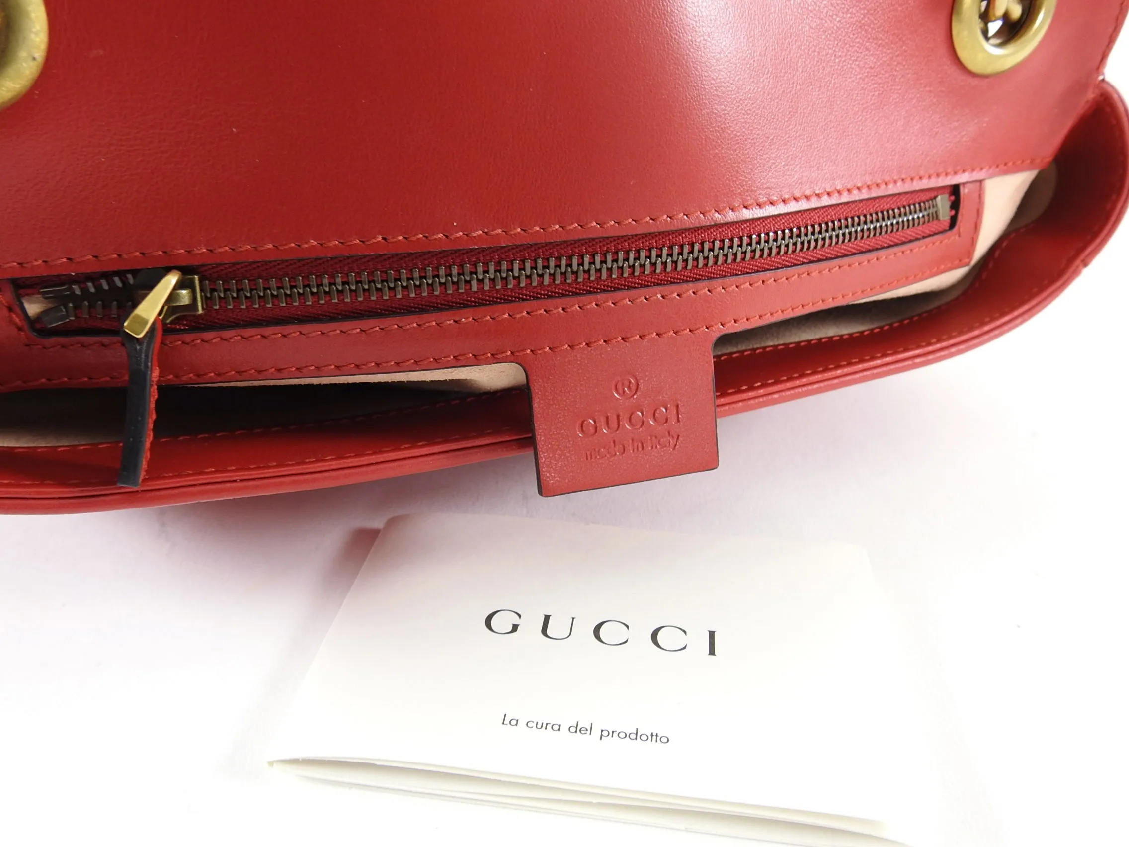 Gucci Marmont Small Red Matelassé Shoulder Bag