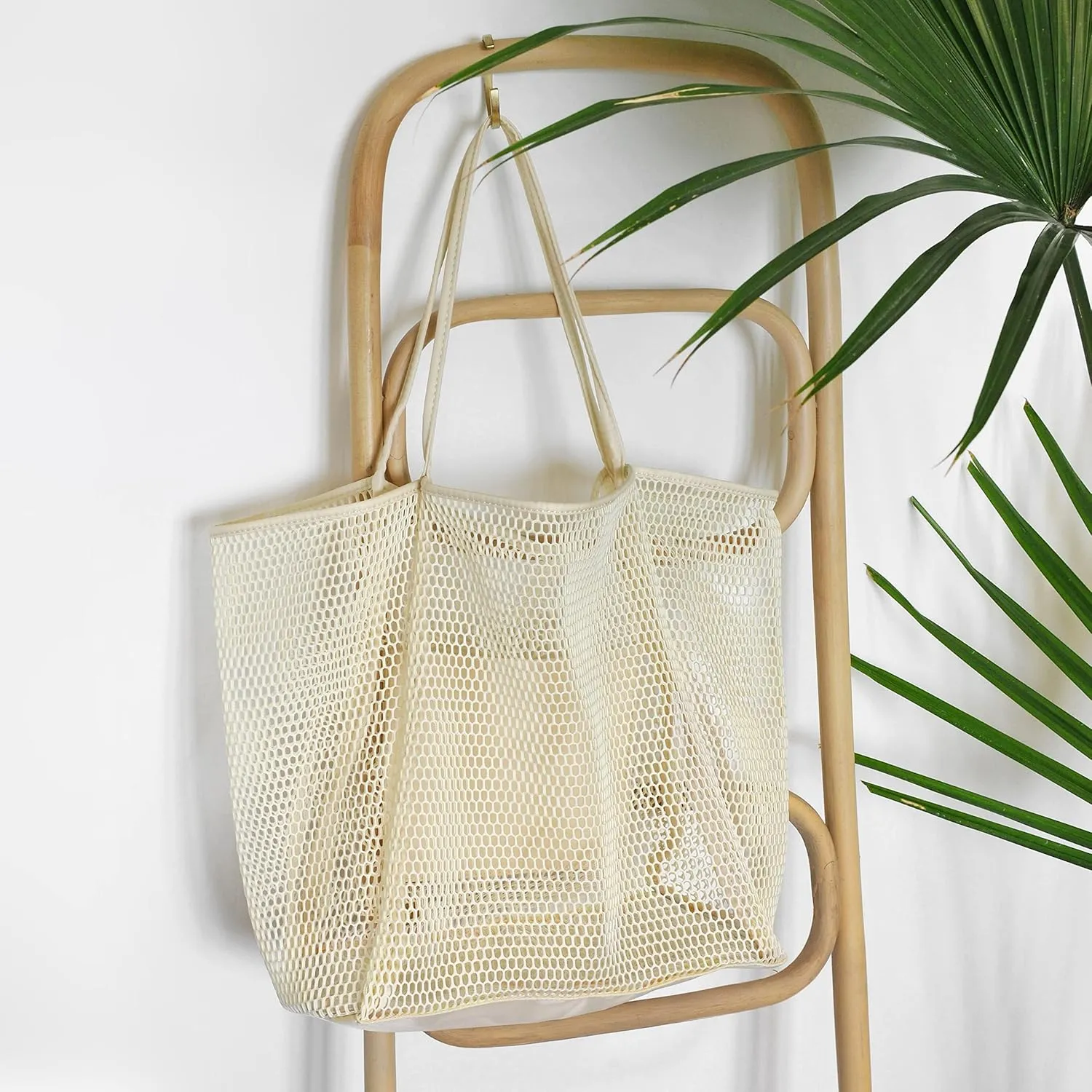 HOXIS Mesh Beach Tote Womens Shoulder Handbag