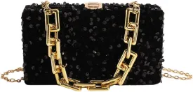 IAMUHI Small Sequins Clutch Purse Top Handle Evening Handbag Mini Square Shoulder Crossbody Bag
