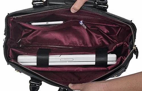 Jkm And Company The Milano Black Alligator Faux Leather Compatible With Computer Ipad, Laptop