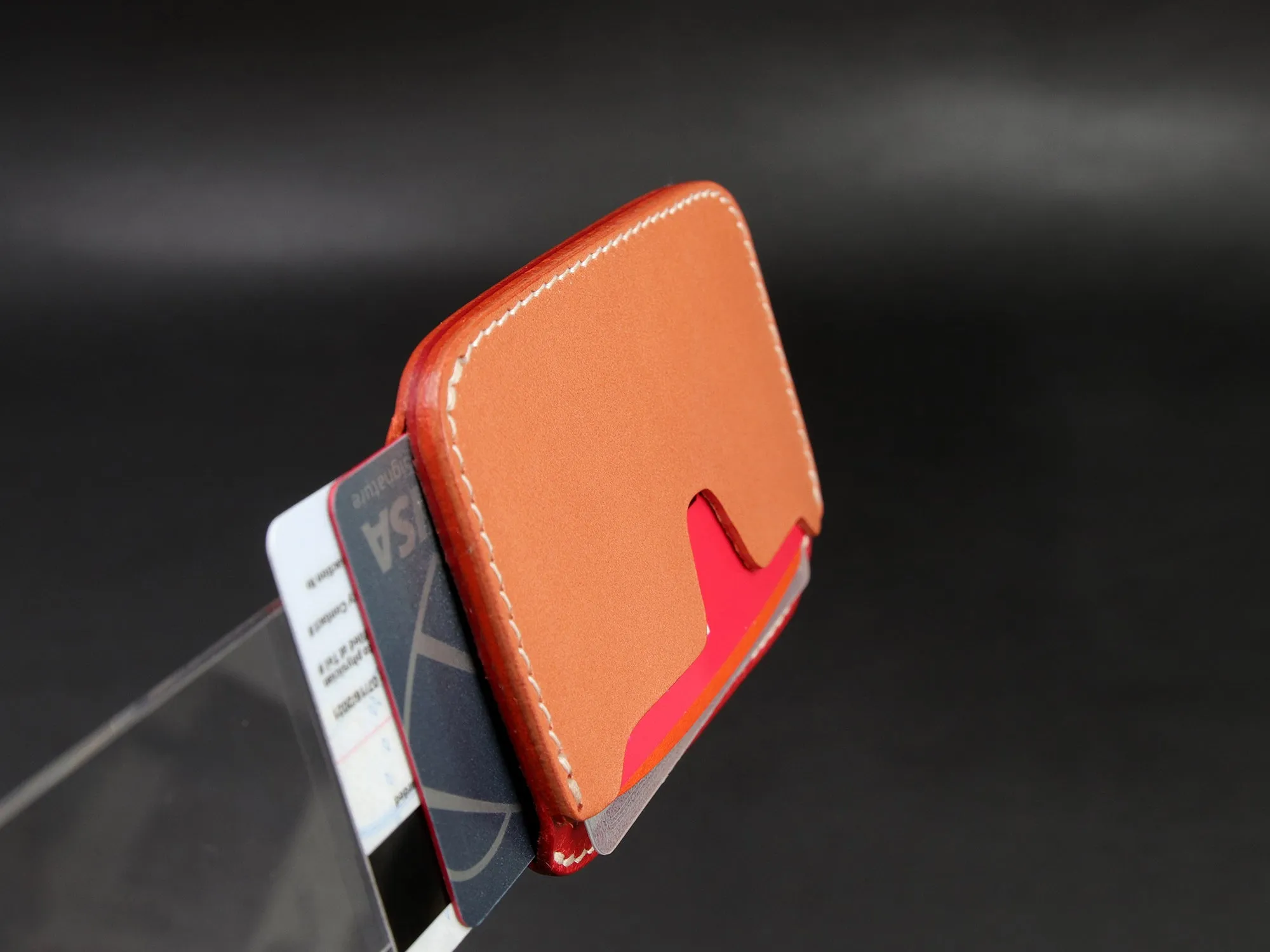 Leather Card Wallet [LC-RONO] - LAYERS SERIES - Card Holder - Premium Italian Veg-Tanned Leather - Personalized Stamp - Handcrafted in USA