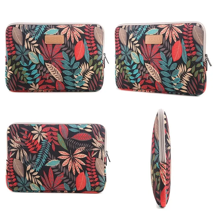 Lisen 9.8 inch Sleeve Case Colorful Leaves Zipper Briefcase Carrying Bag