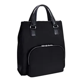 McKlein, N Series, Sofia, Nano Tech-Light Nylon with Leather Trim, 3-in-1 Nylon Ladies' Convertible Backpack Tote, Black (18545)