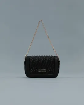 Mini Matelassé Crossbody Bag in Black
