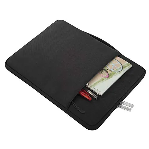 MOSISO Laptop Sleeve Briefcase Handbag Compatible 15-15.6 Inch MacBook Pro, Notebook Computer, Polyester Multifunctional Carrying Case Protective Bag Cover, Black