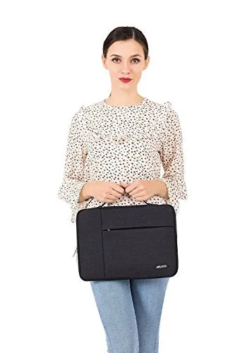 MOSISO Laptop Sleeve Briefcase Handbag Compatible 15-15.6 Inch MacBook Pro, Notebook Computer, Polyester Multifunctional Carrying Case Protective Bag Cover, Black