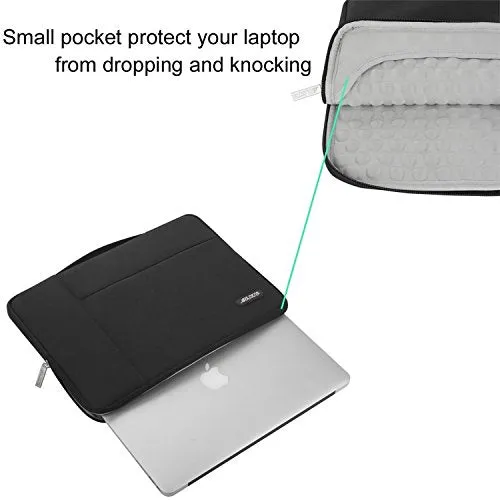 MOSISO Laptop Sleeve Briefcase Handbag Compatible 15-15.6 Inch MacBook Pro, Notebook Computer, Polyester Multifunctional Carrying Case Protective Bag Cover, Black