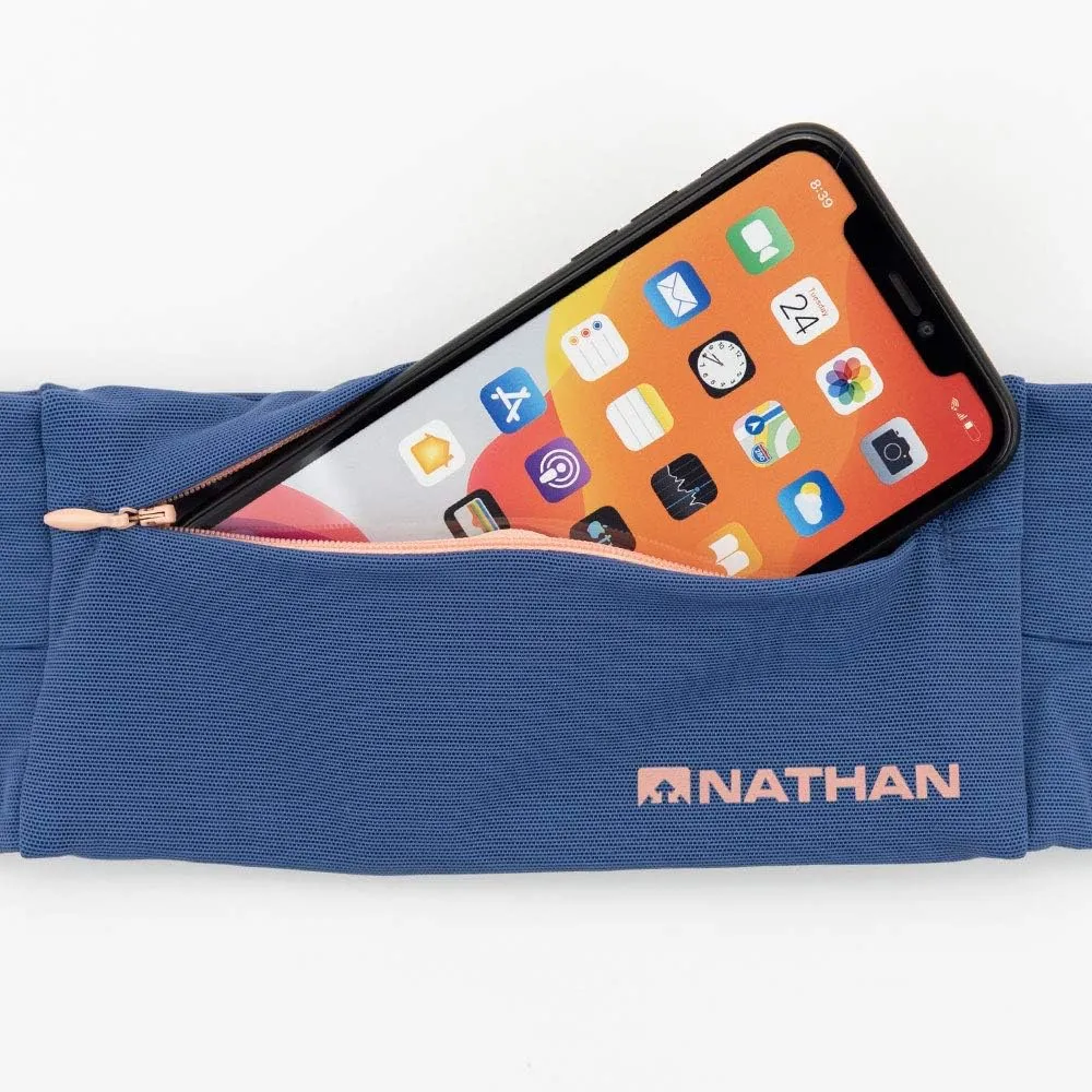 Nathan Running Belt  The Zipster Lite  Waist Pack with 2 Zippers. Bounce Free Pouch/Lightweight/Runners Fanny Pack. Fits All iPhones, Android, Samsung. for Men and Women.