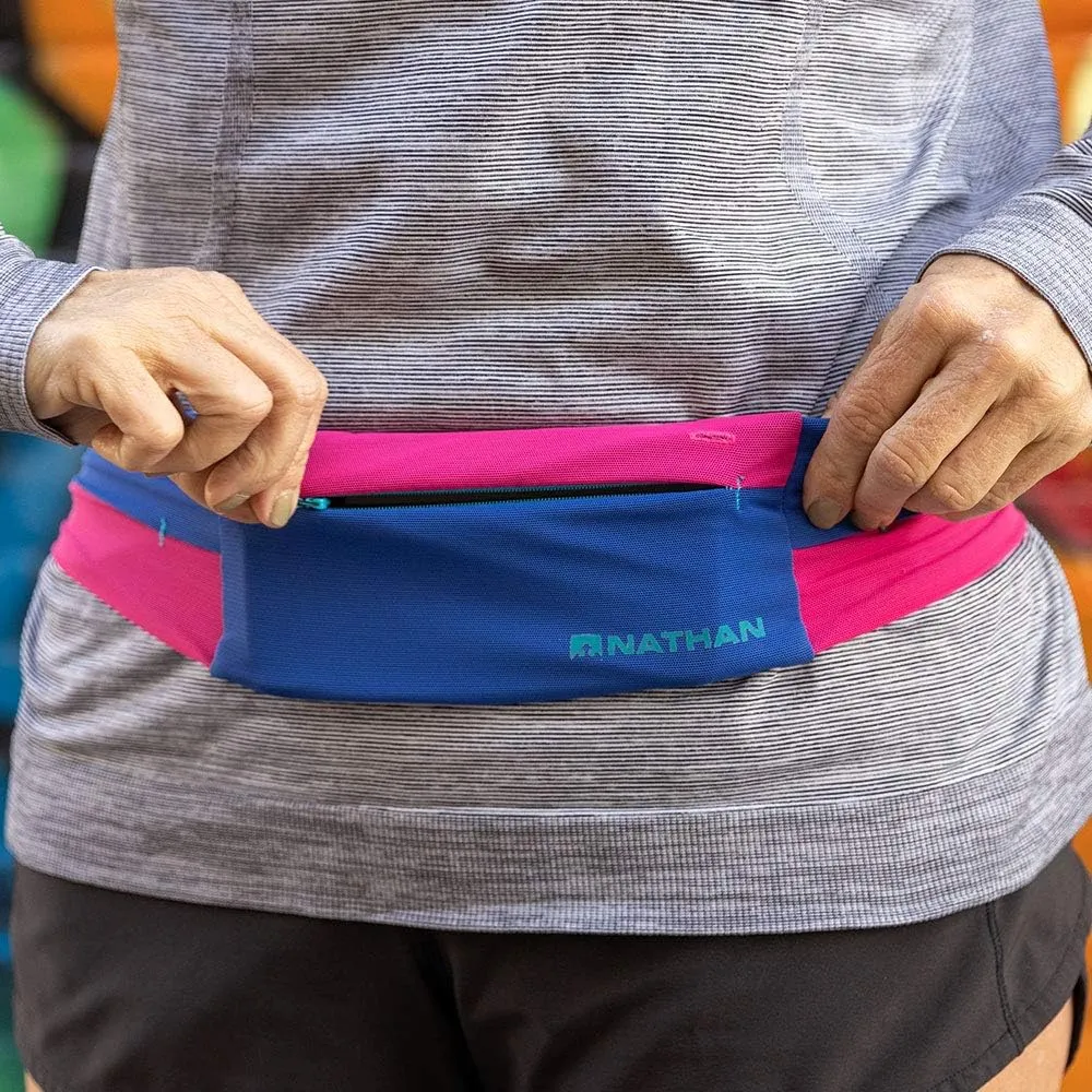 Nathan Running Belt  The Zipster Lite  Waist Pack with 2 Zippers. Bounce Free Pouch/Lightweight/Runners Fanny Pack. Fits All iPhones, Android, Samsung. for Men and Women.