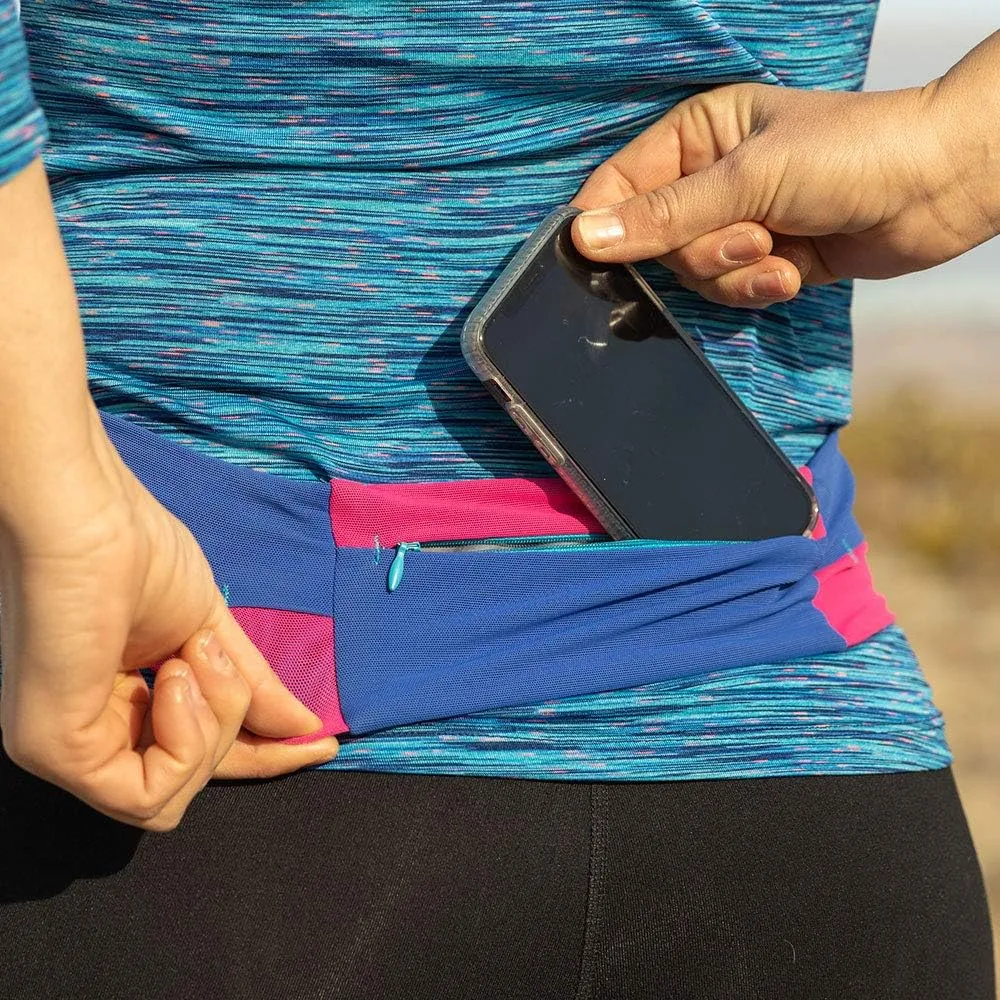Nathan Running Belt  The Zipster Lite  Waist Pack with 2 Zippers. Bounce Free Pouch/Lightweight/Runners Fanny Pack. Fits All iPhones, Android, Samsung. for Men and Women.