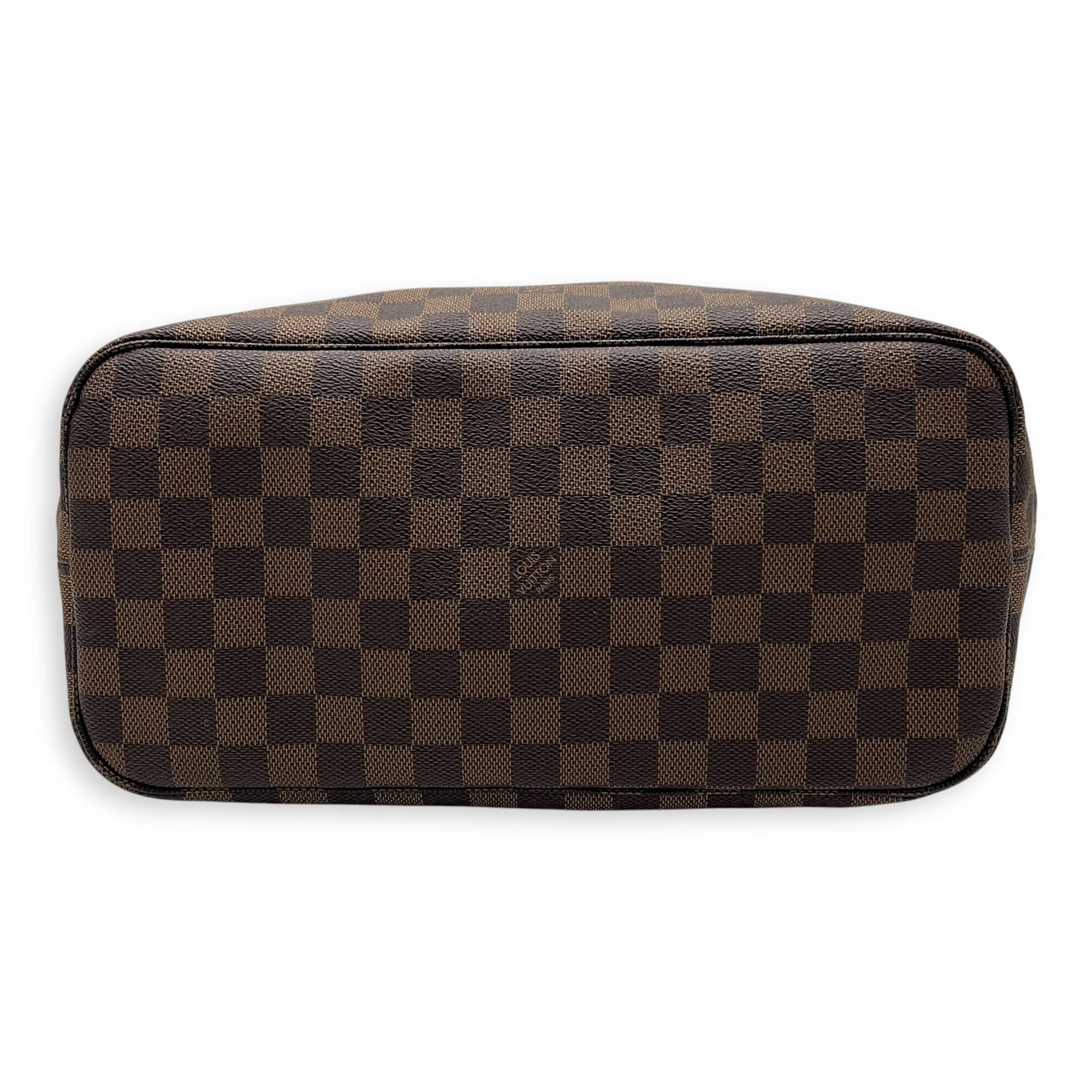 Neverfull MM Brown Top Handle Bag in Canvas, Gold hardware