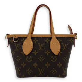 Neverfull Top Handle Bag BB Brown in Monogram Coated Canvas, Gold hardware