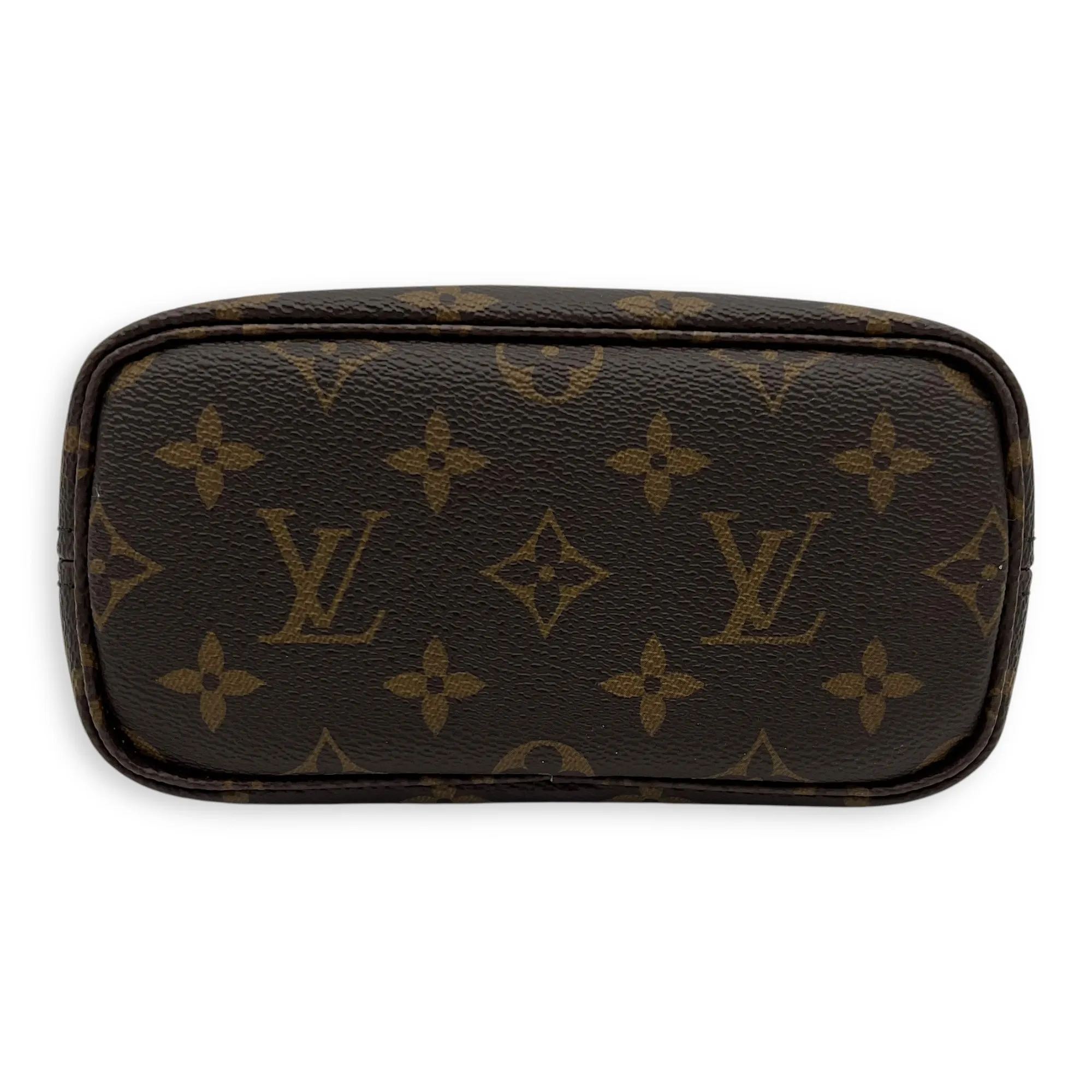 Neverfull Top Handle Bag BB Brown in Monogram Coated Canvas, Gold hardware
