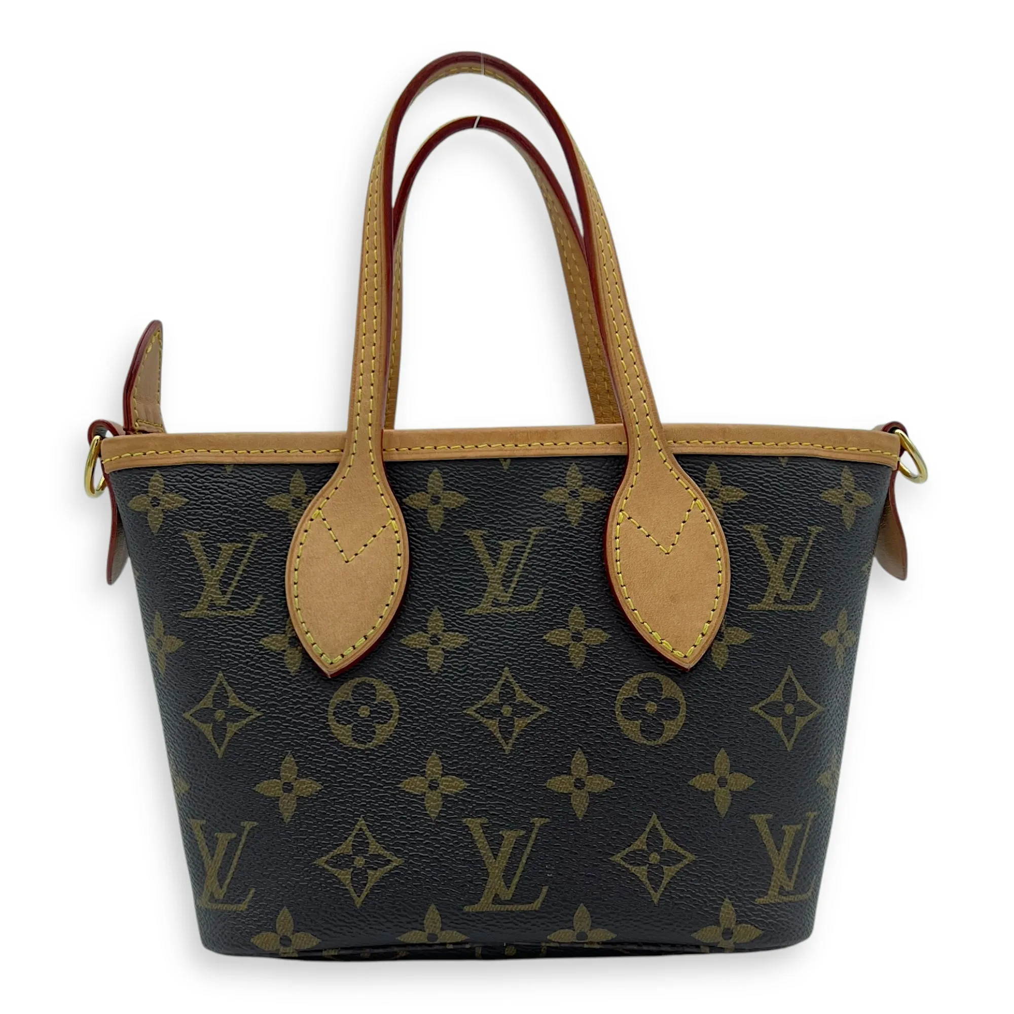 Neverfull Top Handle Bag BB Brown in Monogram Coated Canvas, Gold hardware