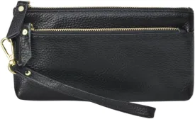 NGIL Genuine Leather Wristlet RFID Blocking Wallet, Zippered Wristlet Wallets for Women