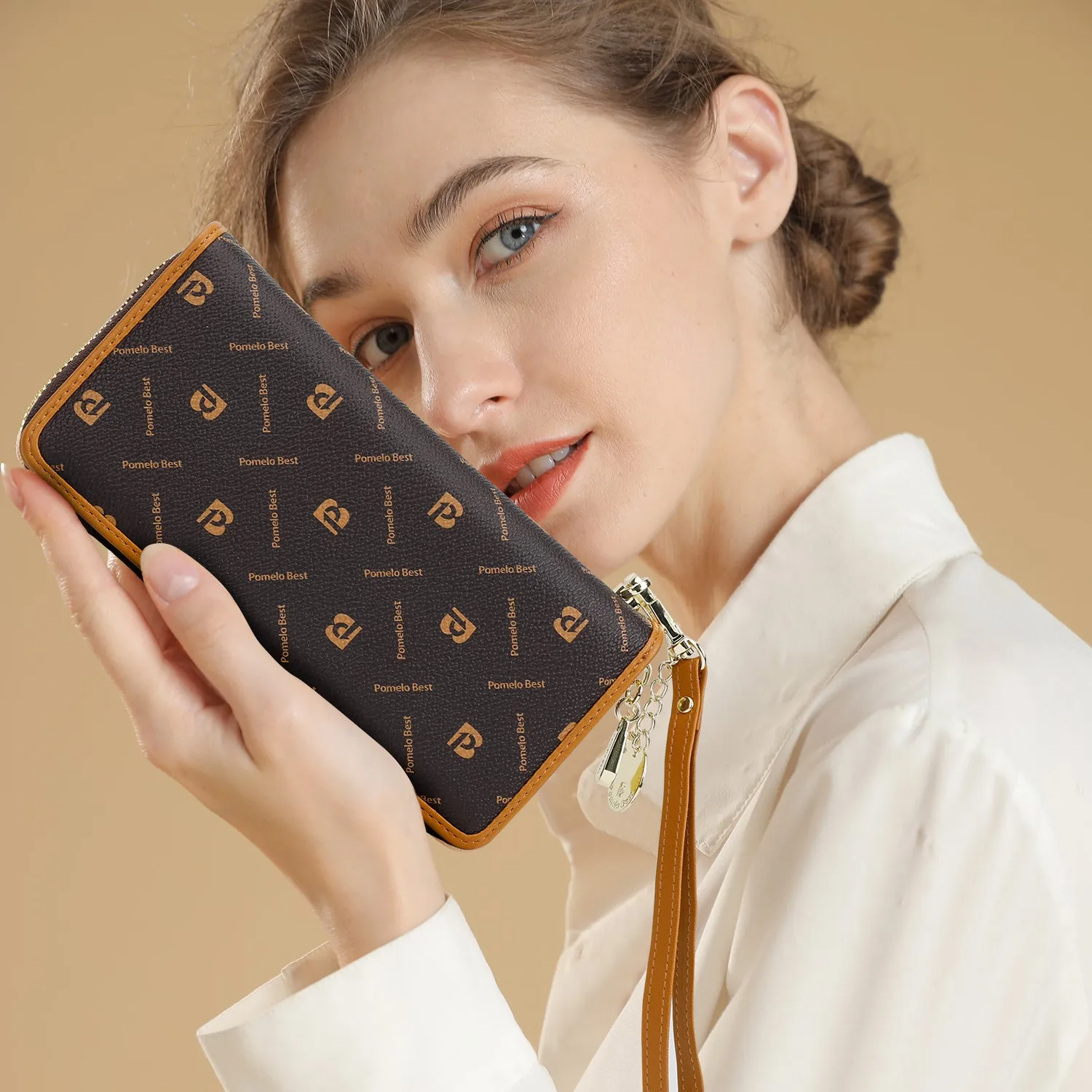 Pomelo Best Womens Wallet RFID Blocking Large Capacity Long Purse with 12 Card Slots, Zipper Phone Coin Pocket