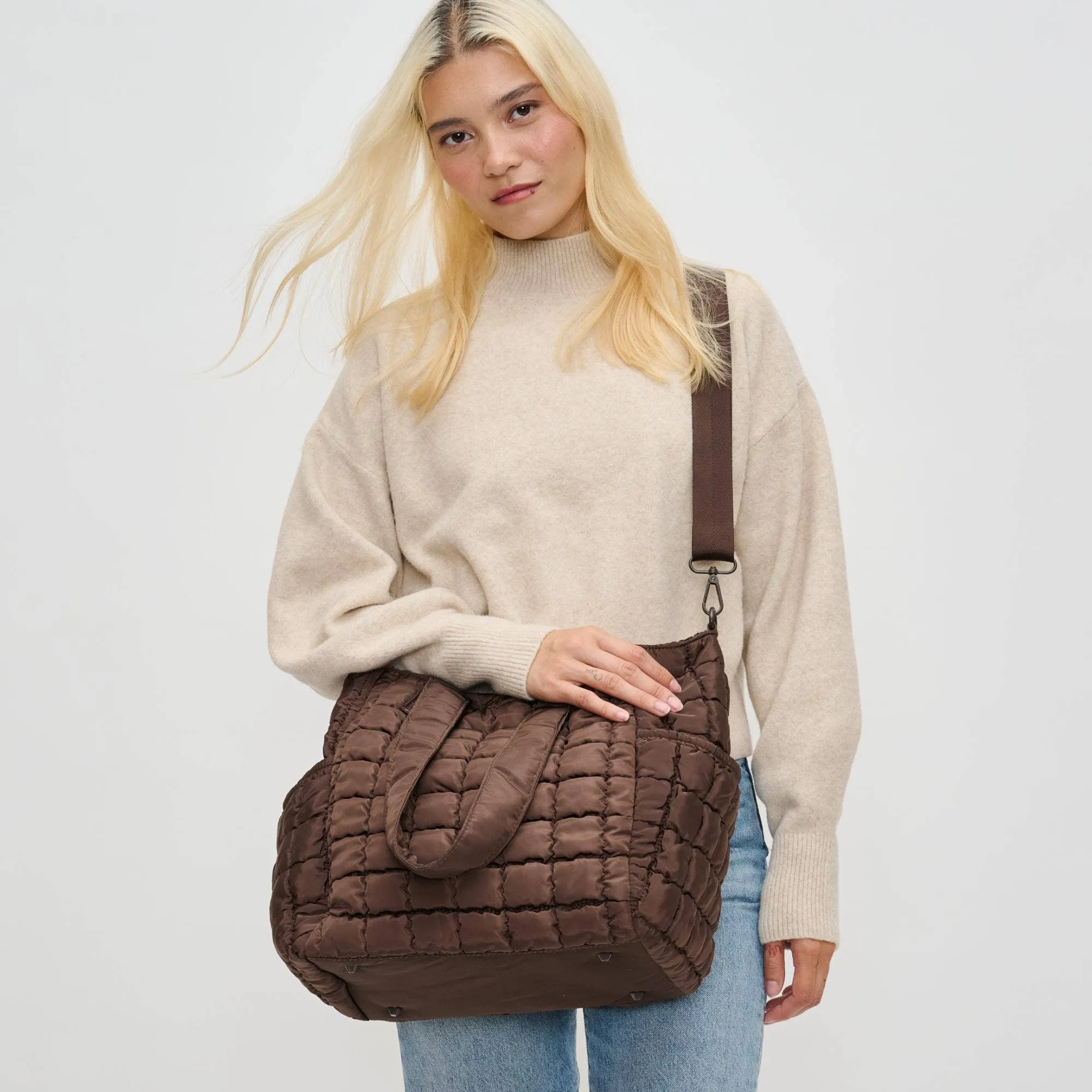 Quilted Puffer Nylon Tote