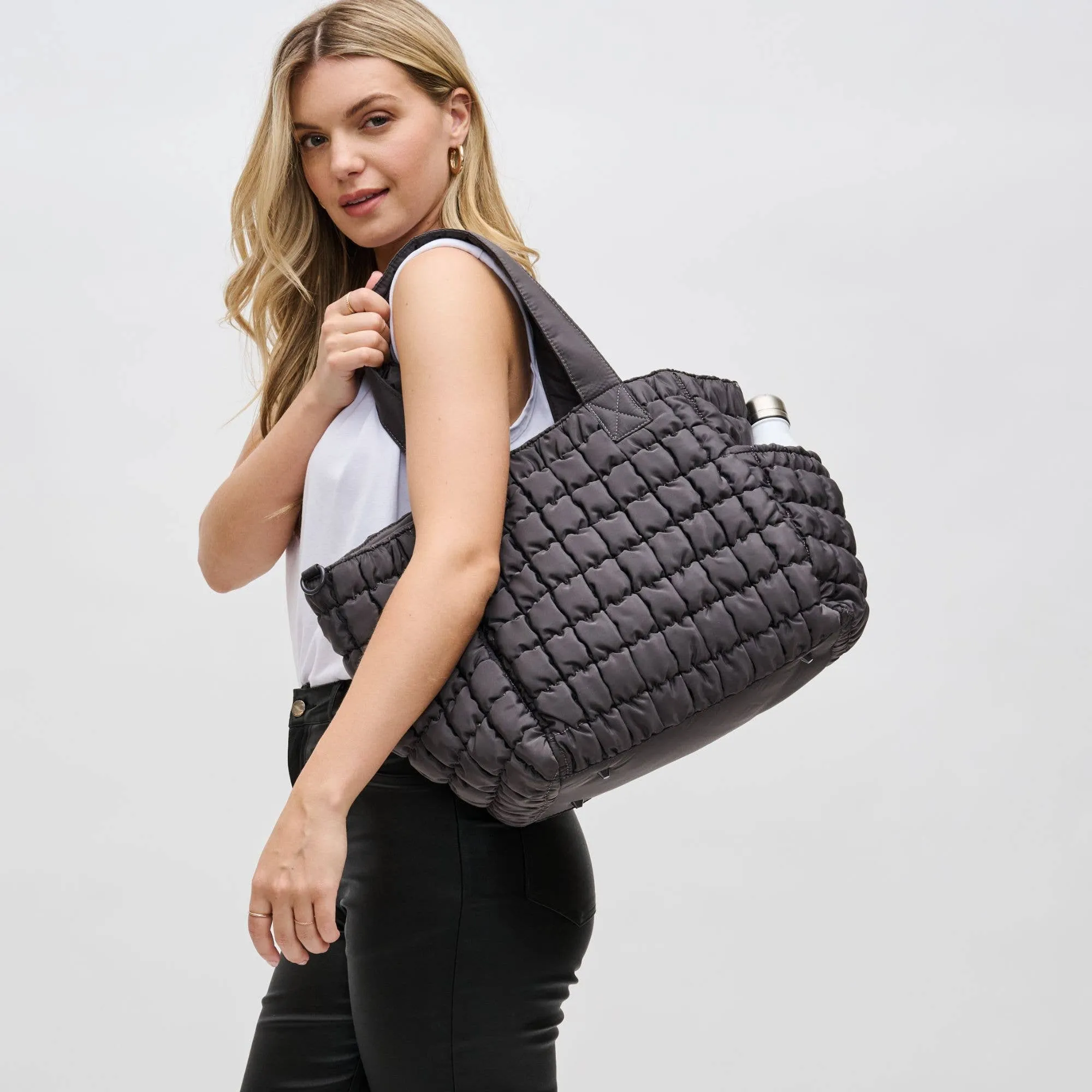 Quilted Puffer Nylon Tote