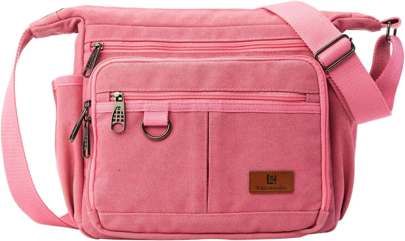 Rfid Crossbody Messenger Bag with Water Bottle Holders, 13 inch Laptop Shoulder Bag, Sling Satchel Purse w/Built-in Wallet