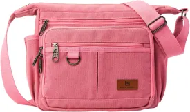 Rfid Crossbody Messenger Bag with Water Bottle Holders, 13 inch Laptop Shoulder Bag, Sling Satchel Purse w/Built-in Wallet