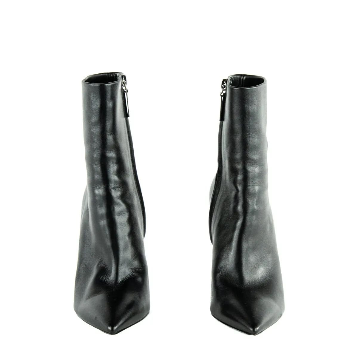 Saint Laurent Black Leather Opyum Ankle Boots Size US 6 | EU 36