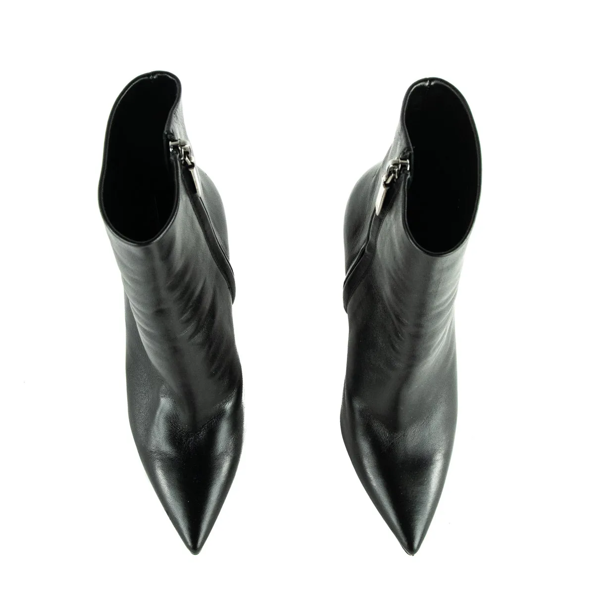 Saint Laurent Black Leather Opyum Ankle Boots Size US 6 | EU 36
