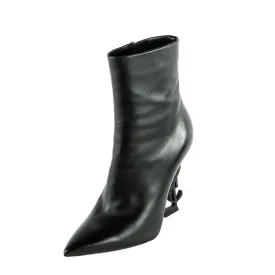 Saint Laurent Black Leather Opyum Ankle Boots Size US 6 | EU 36