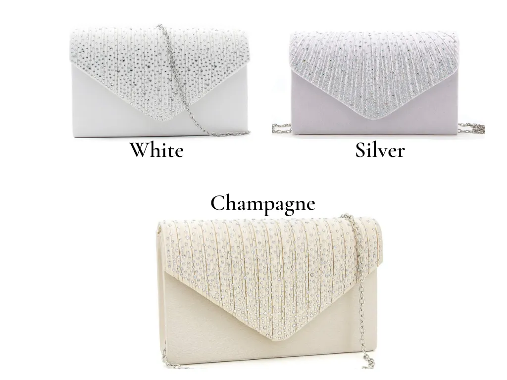 Silver Satin Evening Clutch