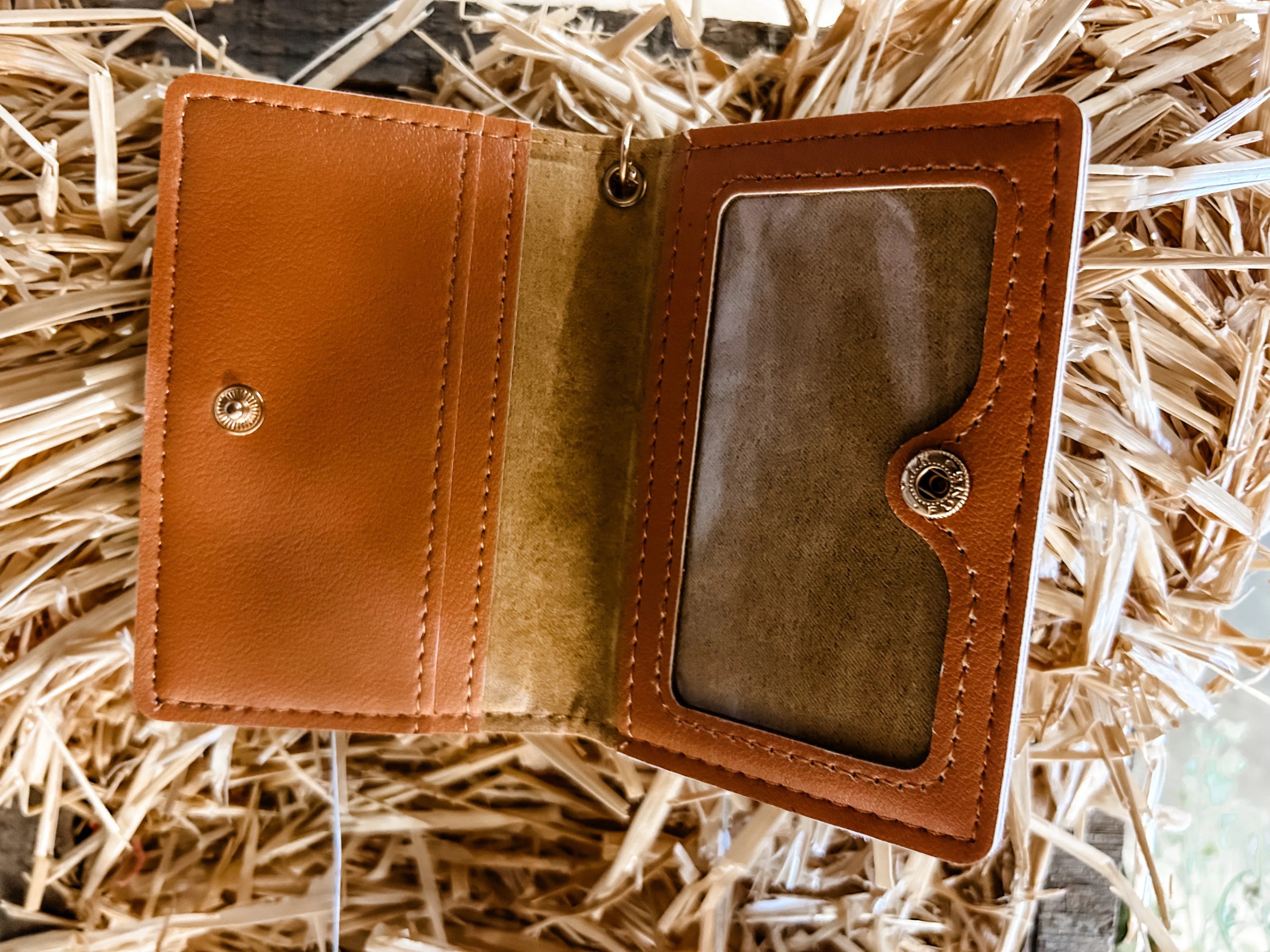 Southern Couture Faux Leather ID Wallet - Tan