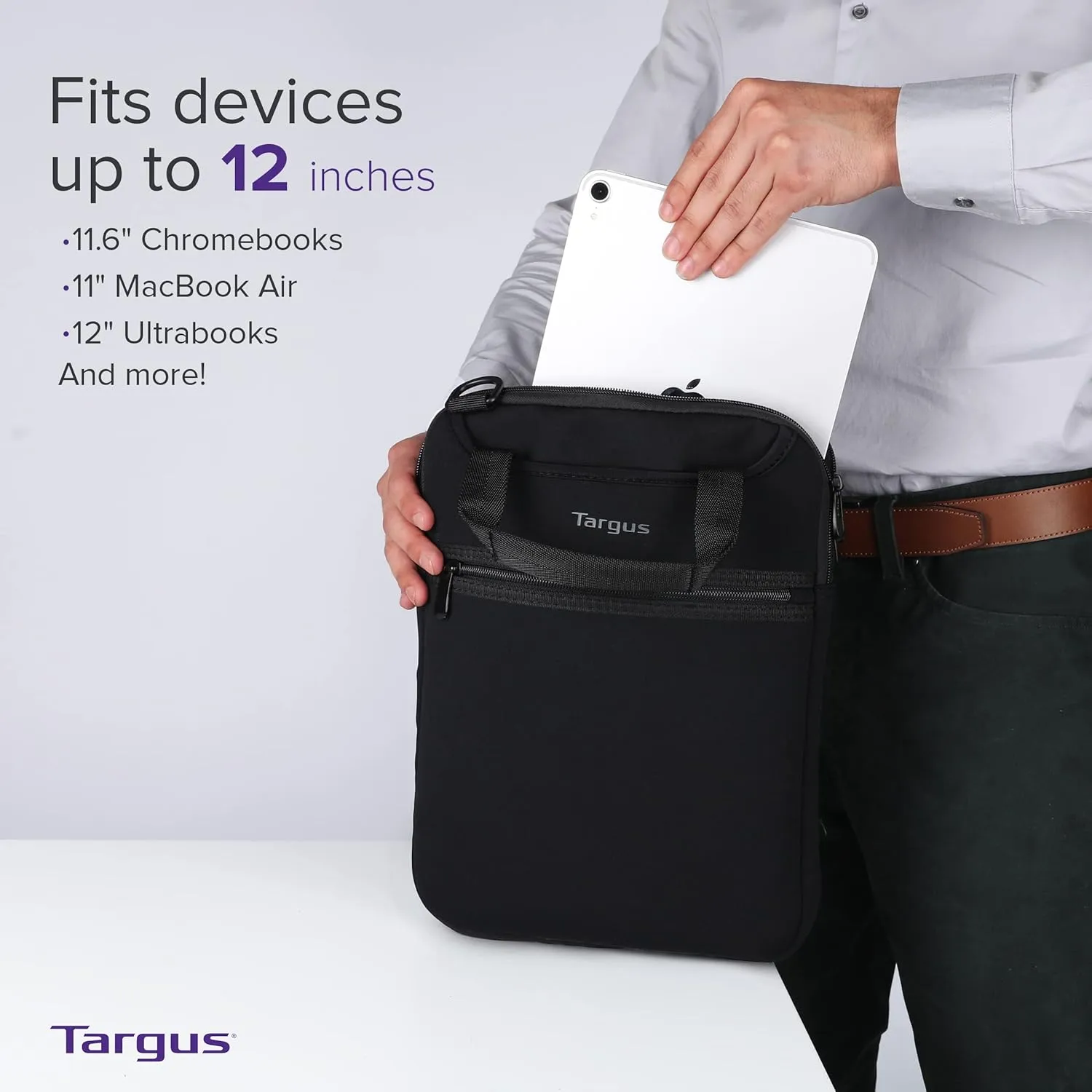 Targus 12 Vertical Slipcase with Hideaway Handles - TSS912