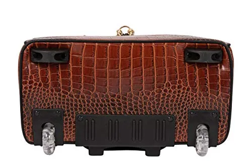 The Boston Alligator Crocodile Alligator Computer iPad, Laptop Tablet Rolling Tote Bag Briefcase Carryall Bag (17" 17.3" inch)