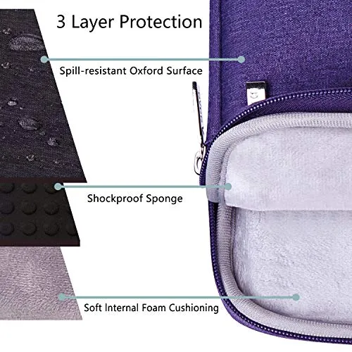 V Voova Laptop Bag Case 13 13.3 Inch with Shoulder Stap,Slim Computer Sleeve Compatible with 2018-2021 MacBook Air/Pro M1,13.5 Surface Book 3/Laptop 4,Chromebook,XPS 13,Jumper 13.3 Notebook,Purple