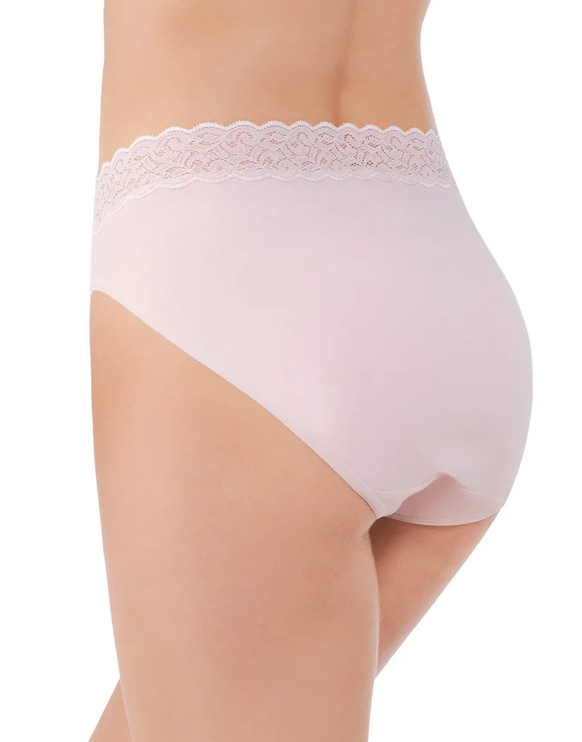 Vanity Fair Flattering Lace Cotton Stretch Hi Cut Brief 13395