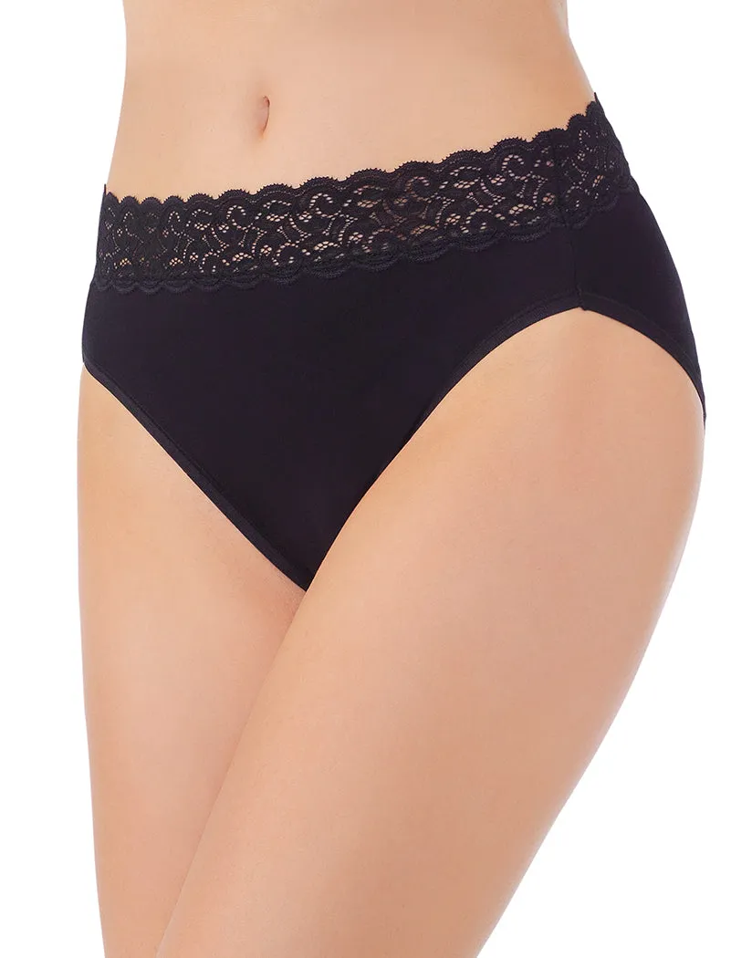 Vanity Fair Flattering Lace Cotton Stretch Hi Cut Brief 13395