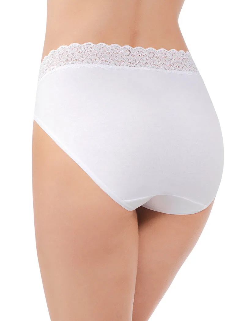 Vanity Fair Flattering Lace Cotton Stretch Hi Cut Brief 13395
