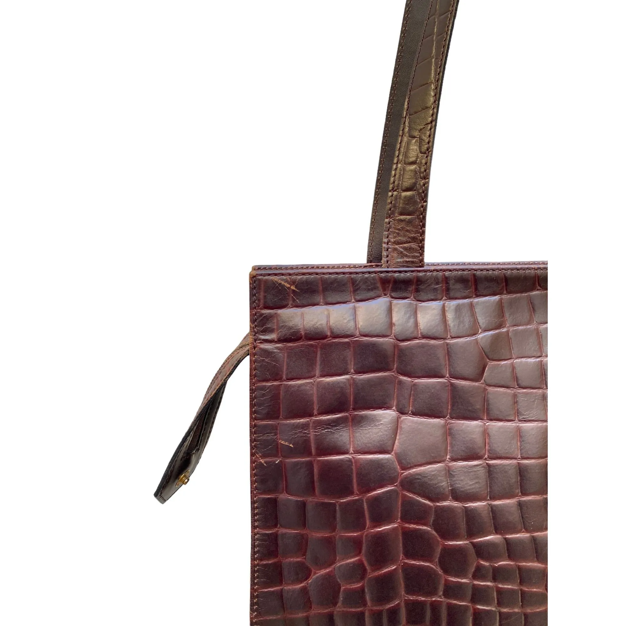 Vintage Burgundy Leather Large Bag