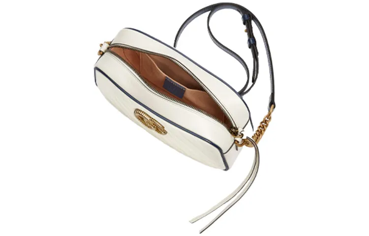 (WMNS) GUCCI GG Marmont Series Single-Shoulder Bag Small-Size White
