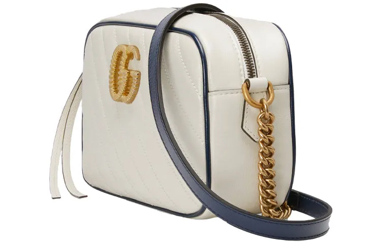 (WMNS) GUCCI GG Marmont Series Single-Shoulder Bag Small-Size White