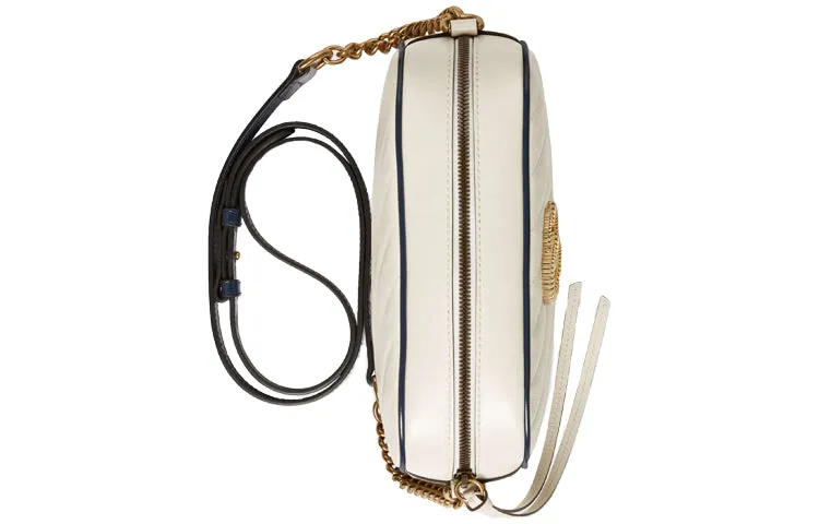 (WMNS) GUCCI GG Marmont Series Single-Shoulder Bag Small-Size White
