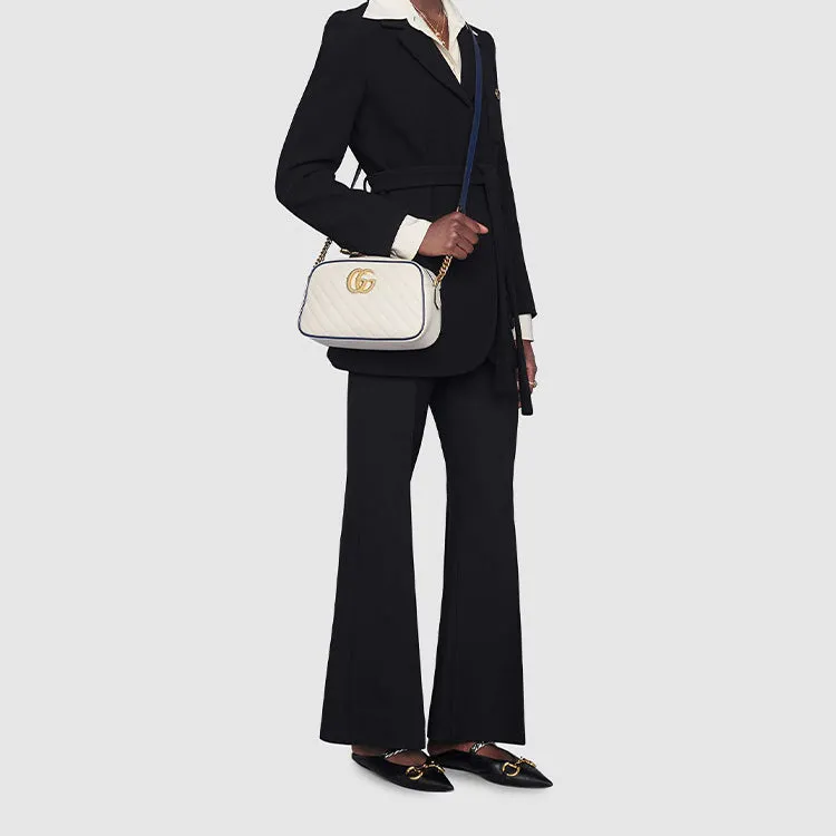 (WMNS) GUCCI GG Marmont Series Single-Shoulder Bag Small-Size White