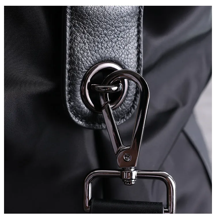 Womens Nylon Leather Travel Handbags Womens Black Nylon Gym Purse Nylon Work Handbag Purse for Ladies