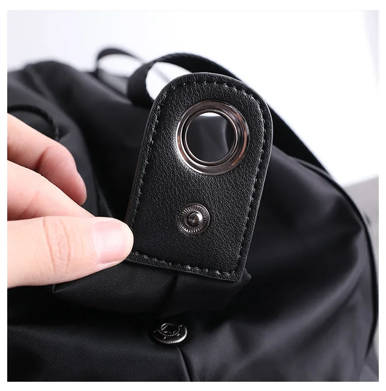 Womens Nylon Leather Travel Handbags Womens Black Nylon Gym Purse Nylon Work Handbag Purse for Ladies