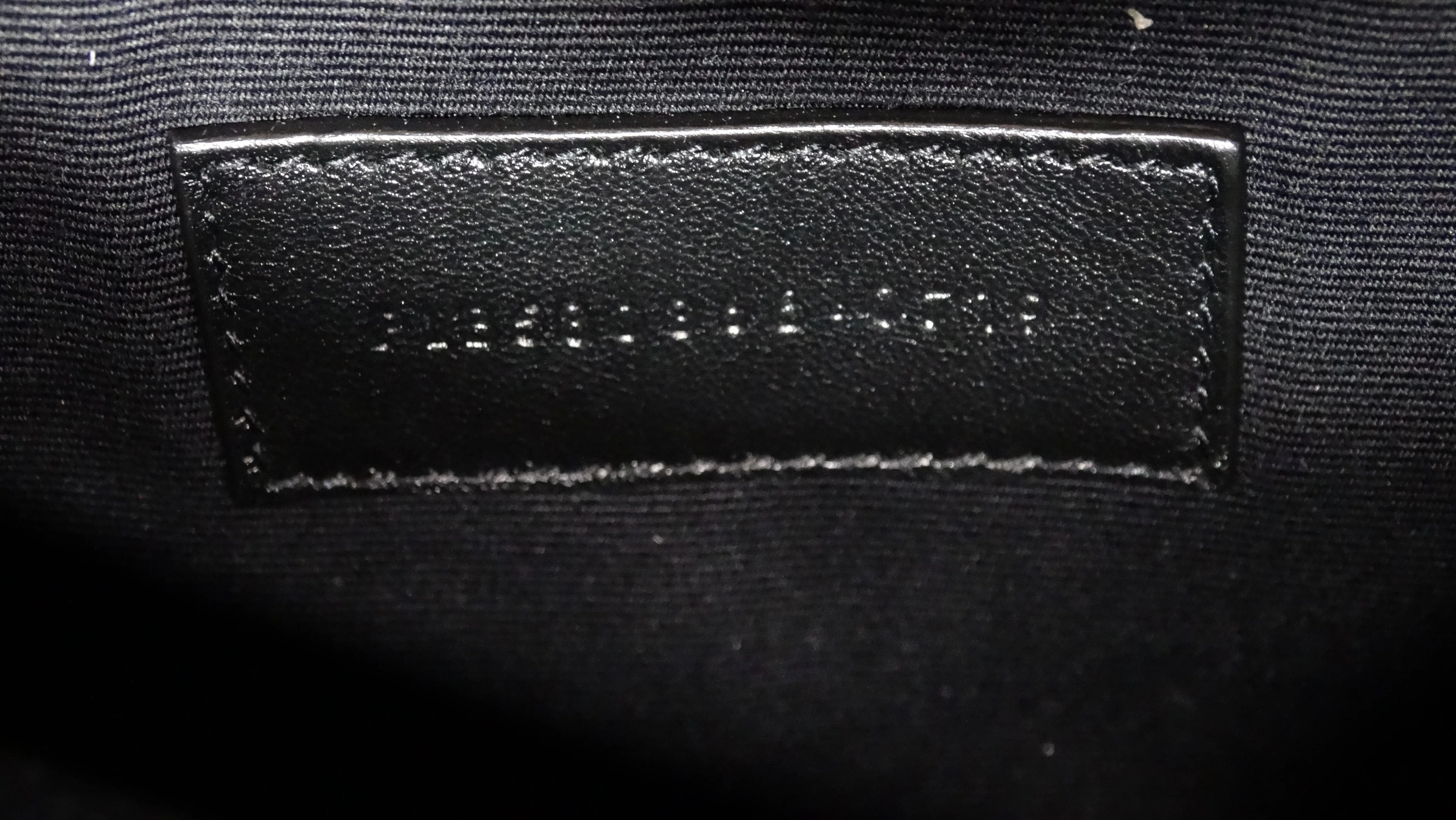 Yves Saint Laurent Striped Logo Embroidered Clutch Bag