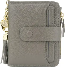 ZOOEASS Women's RFID Mini Soft Leather Bifold Wallet With ID Window Card Sleeve Coin Purse